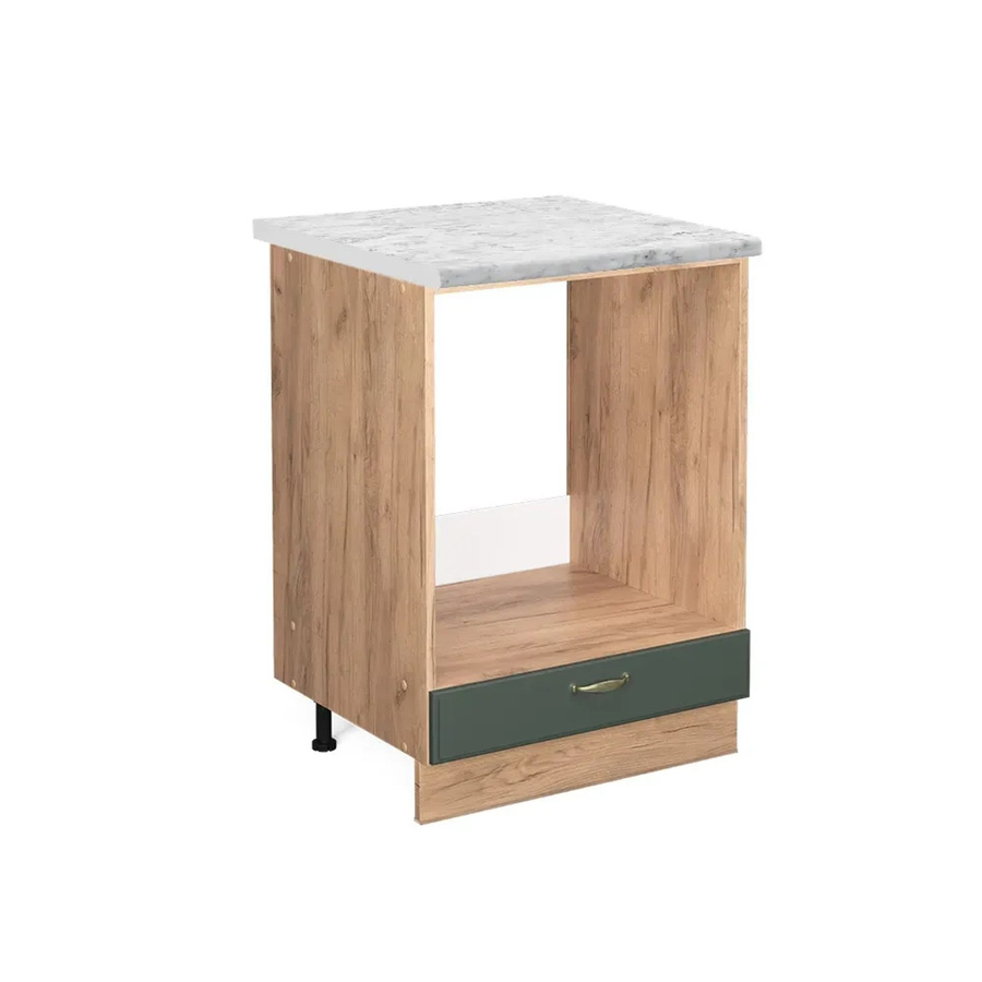 Vicco Herdbauschrank Fame-Line in Grün-Gold und Eiche mit Marmor-Optik im Landhausstil, Wandmontage, B/T/H: 60 x 60 x 82 cm - Bild 2