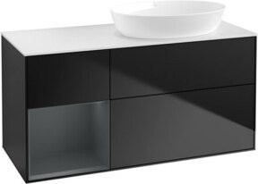 V&B Waschtischunterschrank Finion mit Wandbeleuchtung, Farbe Weiß lackiert, Breite: 120 cm, Tiefe: 50,1 cm, Höhe: 50,1 cm - Bild 1