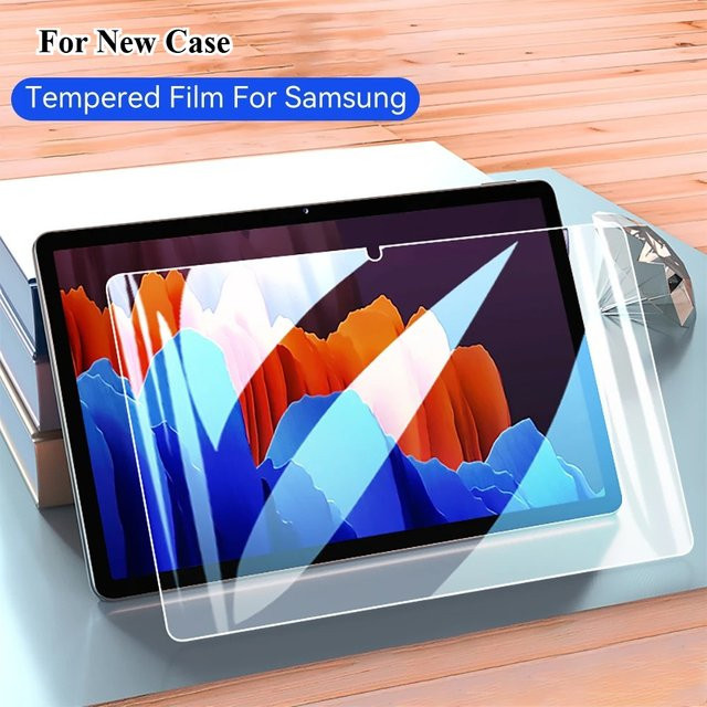 Displayschutzfolie aus gehärtetem Glas für Samsung Galaxy Tab S6 Lite, S5E, S7, S8, Tab A7, A8 und weitere Modelle, transparent - Bild 1