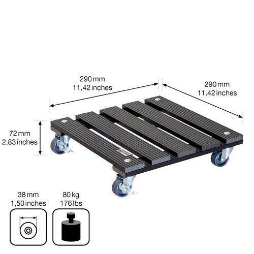 WAGNER SYSTEM Multiroller GreenHome Pflanzenroller aus WPC in Anthrazit/Grau, B/T/H: 29 x 29 x 7,2 cm - Bild 4