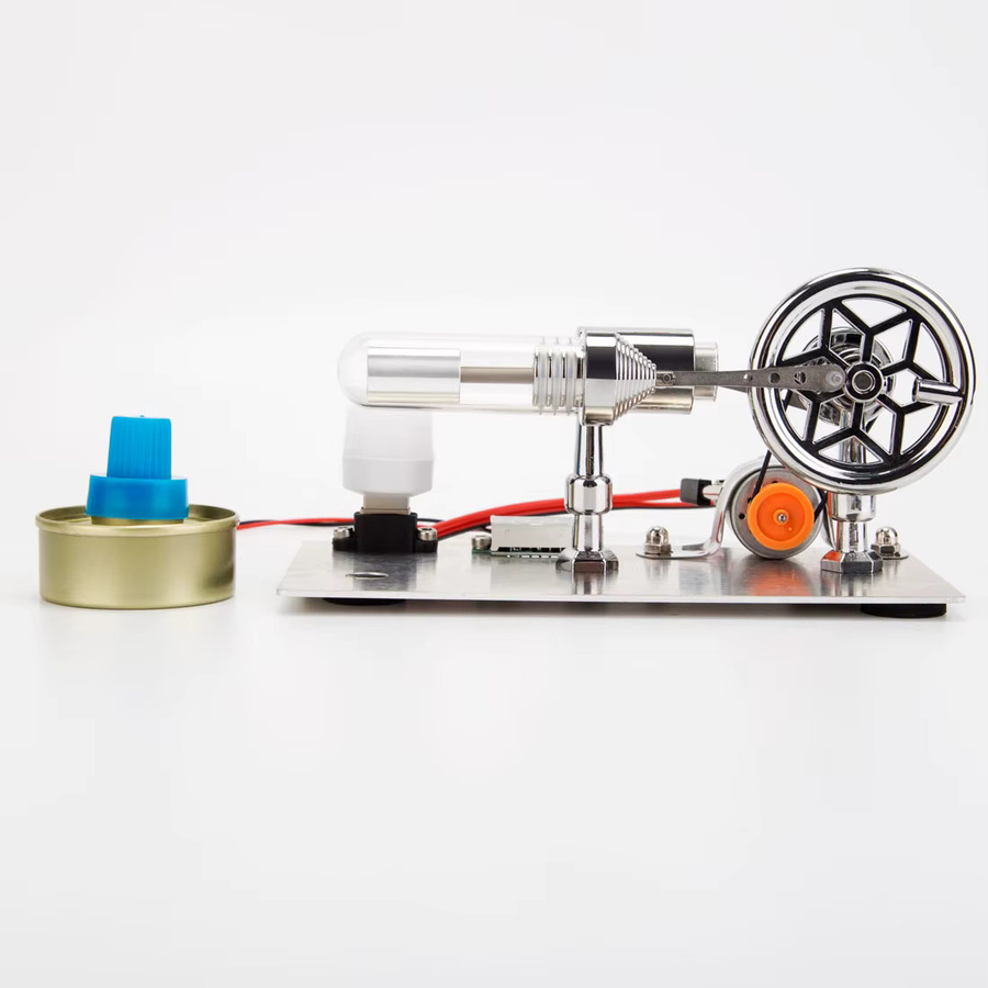 Goni Stirlingmotor Modell Generator Mini Metall Dampfmaschine, Grau - Bild 1