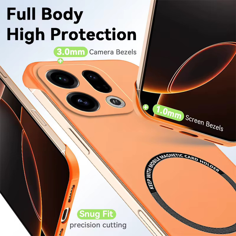 Schlanke und magnetische Handyhülle für OPPO Find X9 Pro in Blau, matt und stoßfest mit kratzfestem PC-Schutz - Bild 2