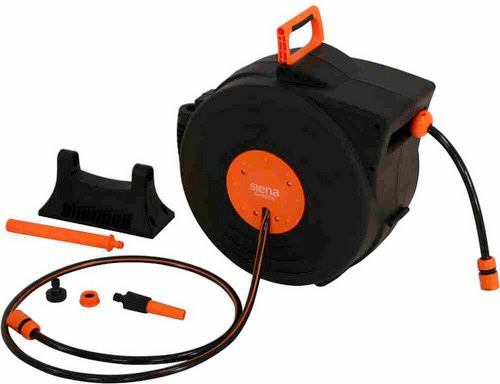 Siena Garden Gartenschlauchtrommel L67376 Wandmontage, 20m Schlauchlänge, 1/2 Zoll, Schwarz-Orange - Bild 2