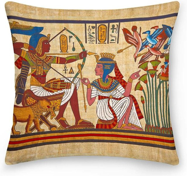 Dekorativer Kissenbezug im Ägypten-Design von JMG Clothing, Mehrfarbig, B/H: 50 x 50 cm - Bild 1