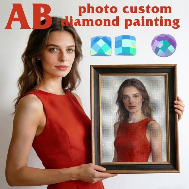 Huacan Diamant-Mosaik Komplettset für dein individuelles 5D Foto-Kreuzstich-Projekt mit Bohrer - Bild 1