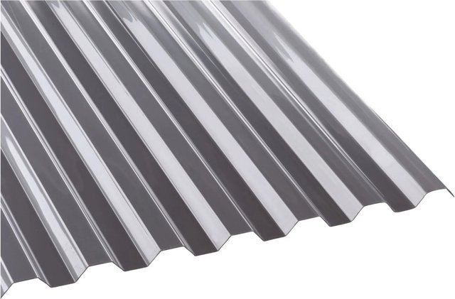 T&J PC-Spundwandplatte K76/18 Tejemacro mit Heatbloc aus Polycarbonat, Silbergrau, Breite: 111,5 cm, Höhe: 350 cm - Bild 1