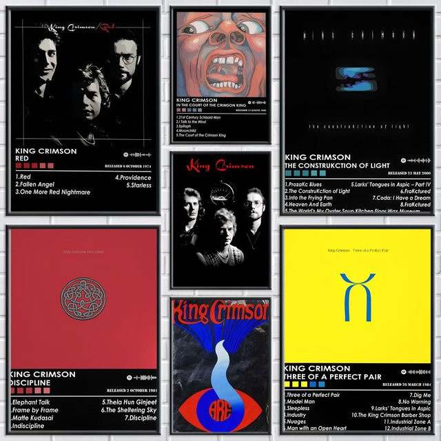 K-King C-Crimson Poster abstrakte Wandkunst in Schwarz für deine moderne Heimdekoration - Bild 1