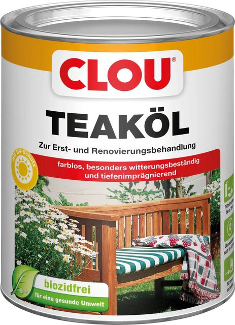 Clou Teaköl Transparent 750 ml für Teak, Lärche und Akazie - Bild 1