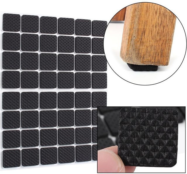 48 Stück rutschfeste selbstklebende Bodenschoner von Aamazing in Schwarz aus Kunststoff für Sofa, Tisch und Stuhl - Bild 1
