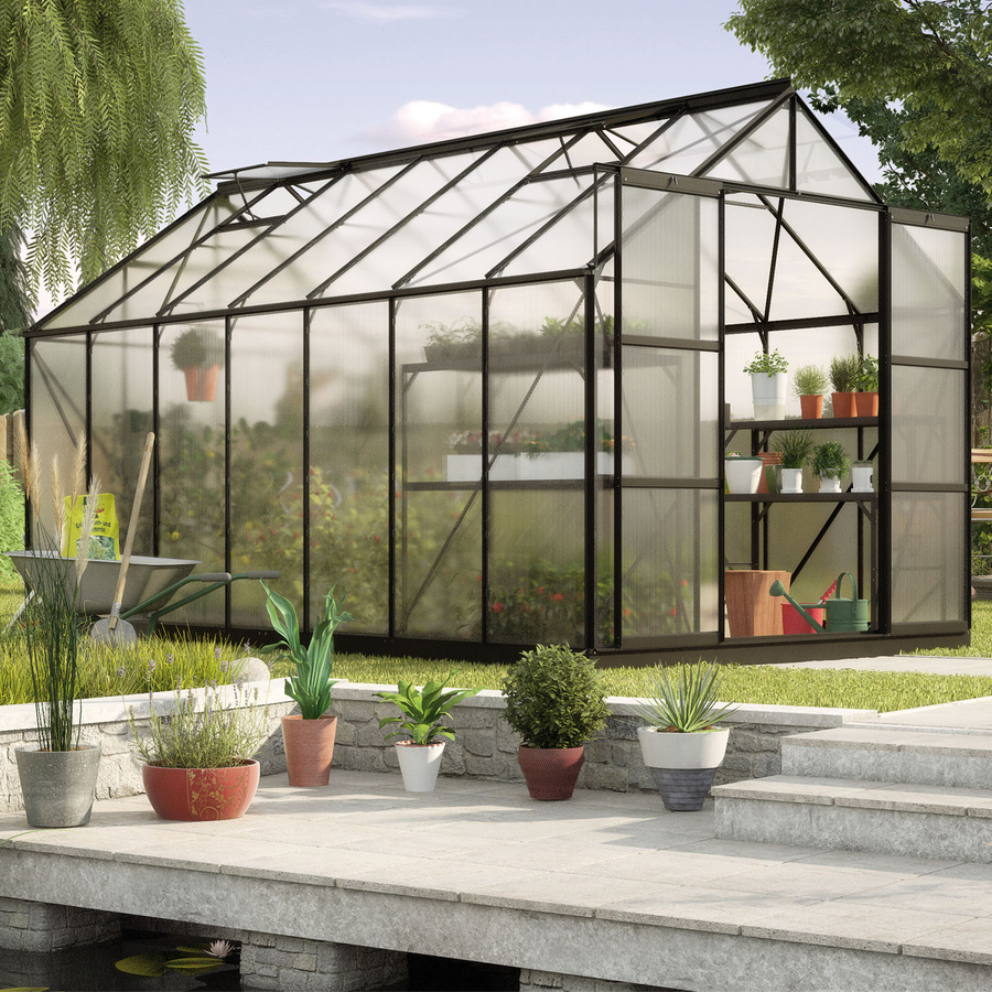 Vitavia Gewächshaus Uranus 11500 Schwarz 11,5 m² mit 4 mm HKP - Bild 3