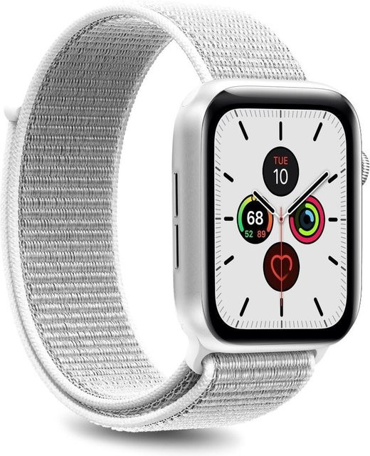 SBS Uhrenarmband Textil/NATO, Weiß, Unisex, für Apple Watch 44mm - Bild 1
