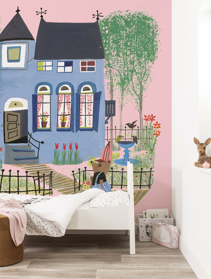 KEK Amsterdam Mural Bear Blue House Wandtattoo Vintage Abstract Multicolor Breite: 243,5 cm - Bild 1