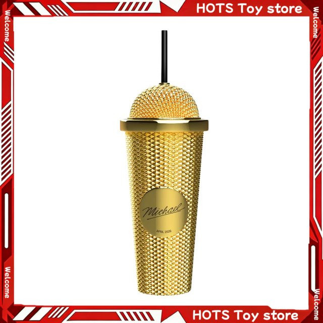 Bandai Michael Jackson Superstar Schwarzer Fedora-Hut Trinkbecher Tumbler aus Stroh - Bild 1