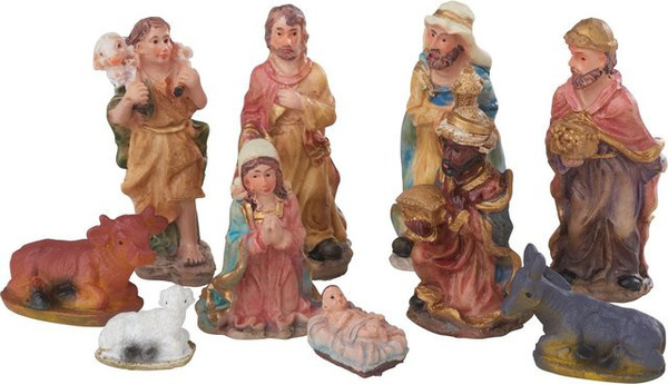 VBS Krippenfiguren Bethel 10-teiliges Set aus Polyresin in Multicolor für Weihnachten