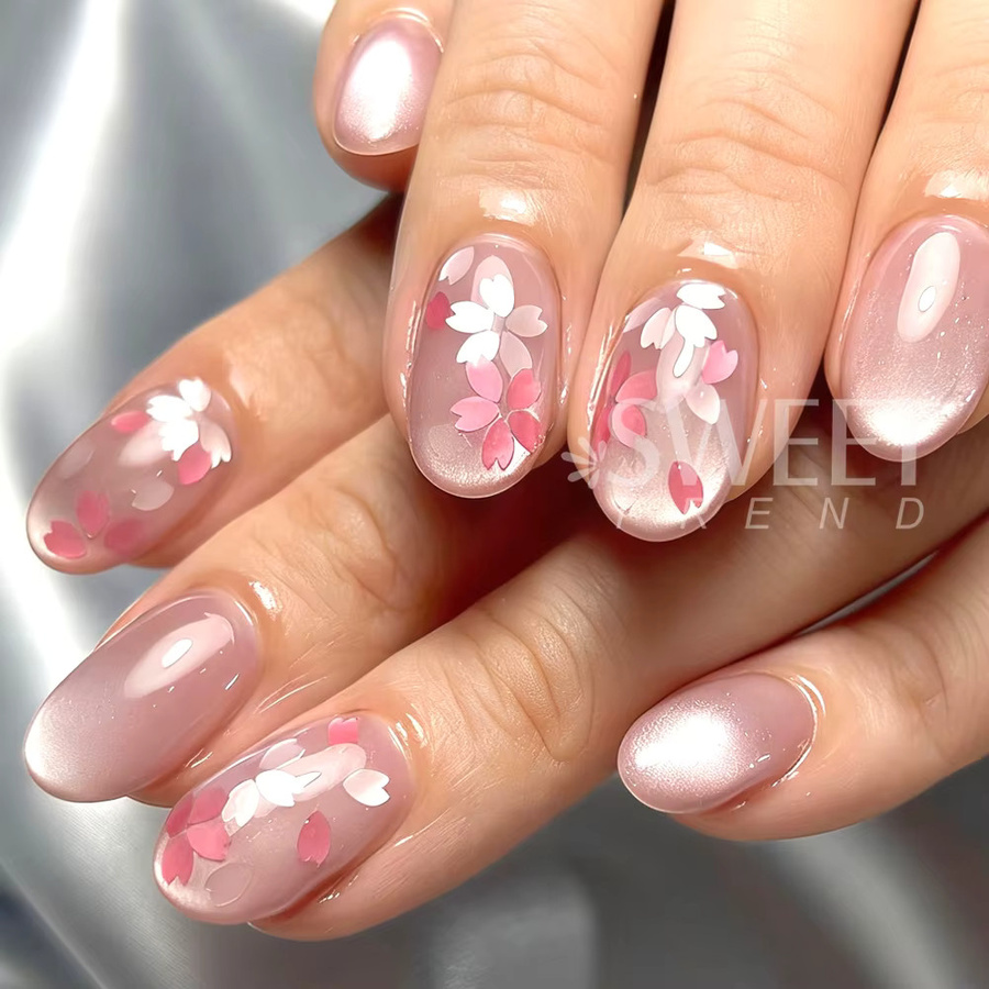 SWEET TREND Nagelpailletten, Sakura-Blütenblätter, 3D-Kirschblüten, Glitzerflocken - Bild 2