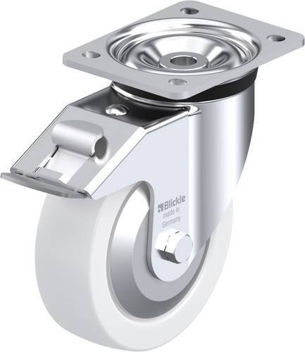 Blickle Lenkrolle LK-SPO 160K-FI-FA mit Feststeller, Farbe Weiß, Rad-Durchmesser: 16 cm, Tragfähigkeit: 600 kg - Bild 1