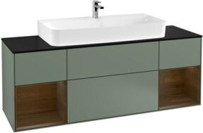 V&B Finion Waschtischunterschrank mit Wandbeleuchtung in Lackoptik, Breite: 160 cm, Tiefe: 50,1 cm, Höhe: 50,1 cm - Bild 1