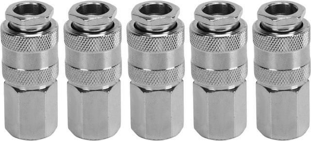 5er Set NPT Schnellkupplung für Luftwerkzeuge mit Innengewinde in Silber - Bild 1