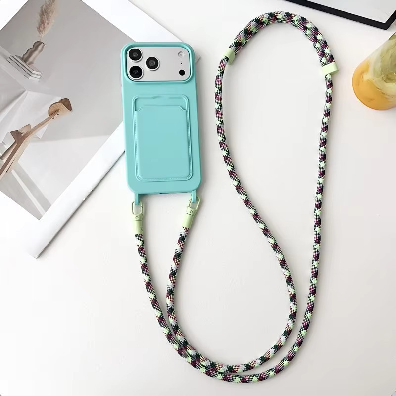 EHUIDE Crossbody Brieftaschen-Schutzhülle für iPhone mit Umhängekordel und Kartenfächern, stoßfest, Orange - Bild 2