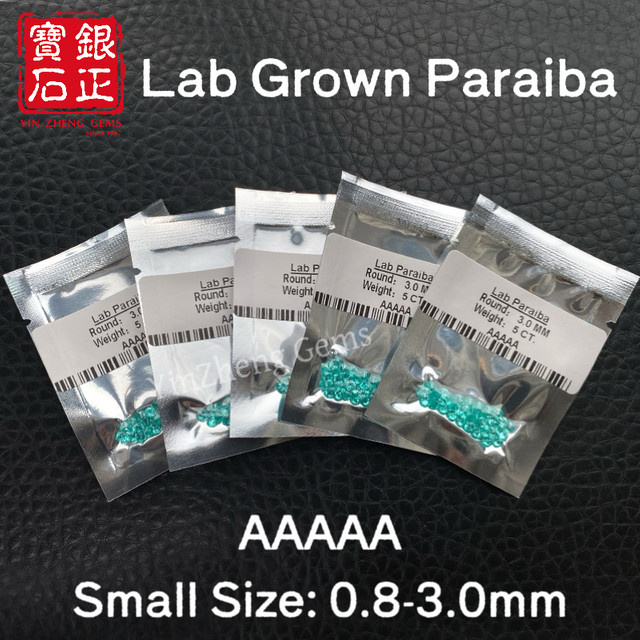 YinZheng Paraiba Lose Steine, Runde Form, 0,8-3,0 mm, Synthetisch - Bild 1