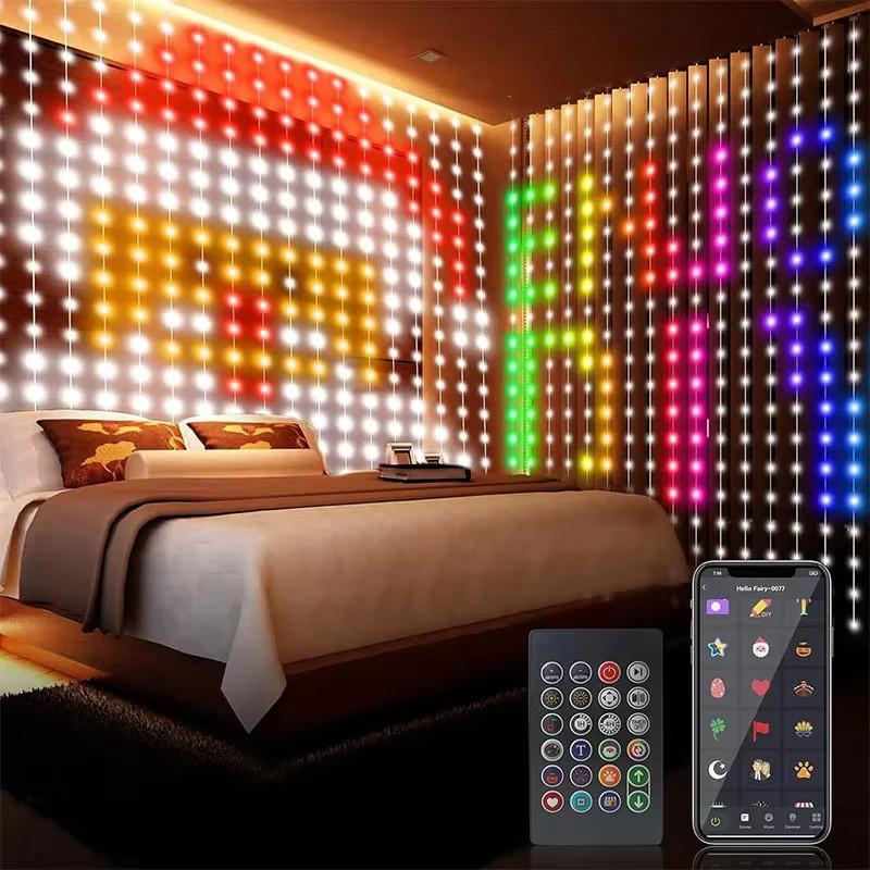 TLEDMP Programmierbare RGB LED-Lichterkette mit App-Steuerung, wasserdicht mit Textanzeige und Scrollmustern, Multicolour - Bild 2