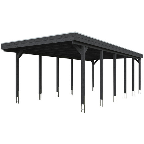 Skan Holz Carport Friesland aus Fichtenholz mit Aluminiumdach in Schiefergrau, B: 397 cm, T: 860 cm, H: 241 cm - Bild 3