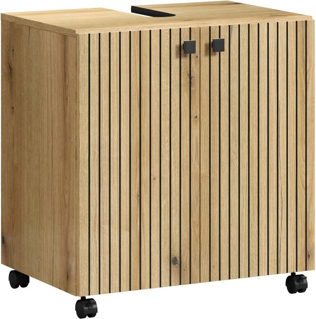 Trendteam Waschbeckenunterschrank Pure Bliss mit Rollen in Artisan Eiche, Breite: 60 cm - Bild 1