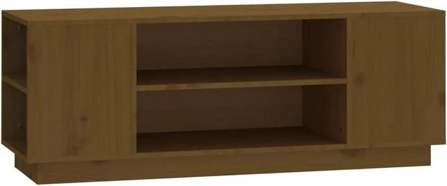 vidaXL TV-Schrank aus massivem Kiefernholz in Honigbraun mit rustikaler Optik, B/T/H: 110 x 35 x 40,5 cm - Bild 1