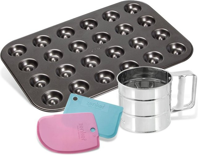 Zenker Back-Set Husarenkrapfen, 4-teilig, aus Stahl und Silikon, mit Backblech, antihaftbeschichtet und spülmaschinenfest - Bild 1