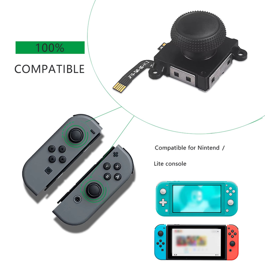 ALLOYSEED Hall-Sensor-Joystick als JoyCon-Ersatz für Nintendo Switch, OLED und Lite, TMR Elektromagnetischer Daumenstick ohne Drift-Effekt, Schwarz - Bild 4