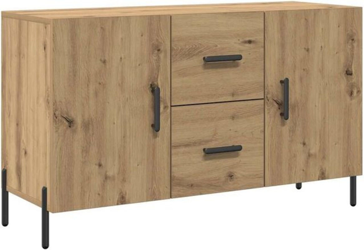 Sideboard Vidaxl Artisan-Eiche in Braun im Industrial Design aus Holzwerkstoff und Metall, B/T/H: 100 x 36 x 60 cm - Bild 1