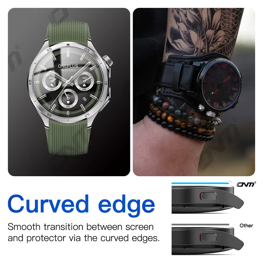 OnePlus Watch 3 Displayschutzfolie aus gehärtetem Glas, 9H Premium Clear HD, transparent - Bild 4