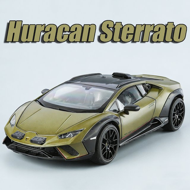 RMZ city Huracan Sterrato V12 Supercar Modell, Maßstab 1:18, mit Licht und Sound, Metall - Bild 1