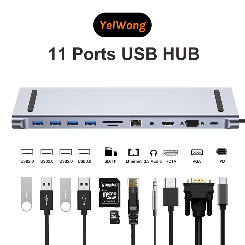 Xiaomi USB-C Hub 12-in-1 Multiport Adapter in Silber mit HDMI, 4K, RJ45 und SD/TF für MacBook, iPad und Laptop - Bild 2
