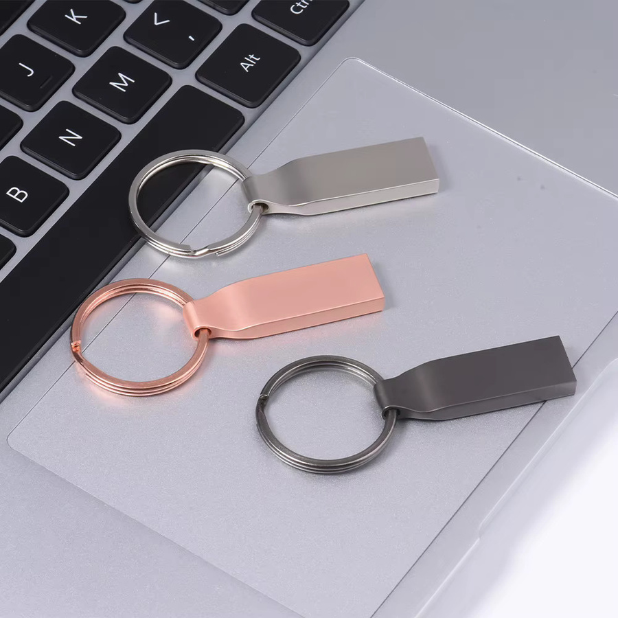 JASTER USB 2.0 Flash-Laufwerk aus Metall in Silber mit Schlüsselring, wasserdichter USB-Stick - Bild 3