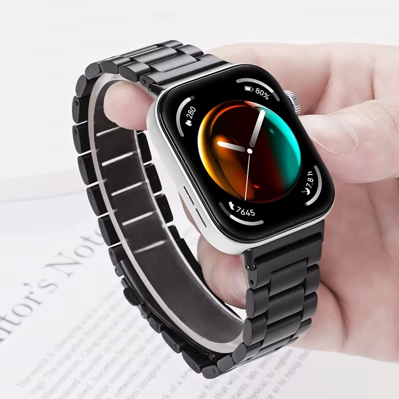 TINUORA Uhrenarmband Edelstahl, Schwarz, Smartwatch Ersatzarmband - Bild 3