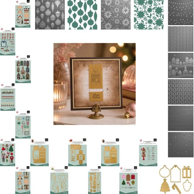Goldene Metall-Stanzformen und Schablonen für weihnachtliche Geschenkanhänger und DIY-Dekorationen - Bild 1