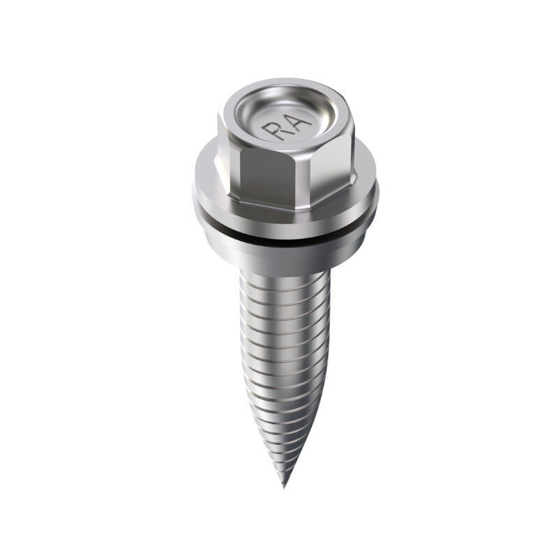 Blachotrapez GmbH Edelstahl Dünnblechschraube mit Sechskant für Solar Trapezblech-Brücken, Farbe: Silber, Durchmesser: 6 mm, Länge: 25 mm - Bild 1