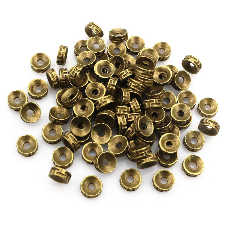 Perlen Stopper Metall, 7,5x3mm, Bronze Gold Silber Farbe, Unisex - Bild 3