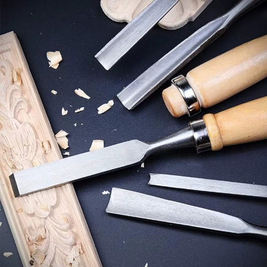GDART 12-teiliges professionelles Flachmeißel-Set mit Holzgriff für die Holzbearbeitung und Schnitzerei - Bild 4
