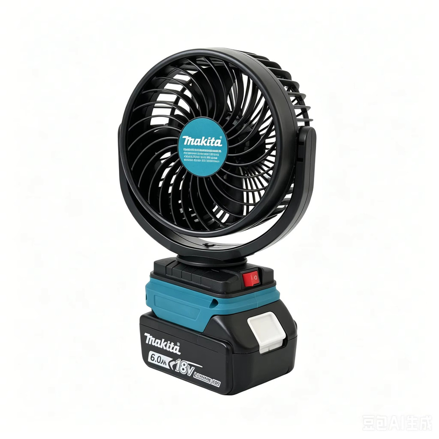 Makita Akku-Mini-Tischventilator 5 Zoll in Schwarz mit 360 Grad Schwenkfunktion und Oszillation - Bild 2
