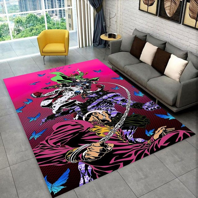 JGJG 3D Jojo's Bizarre Adventure Anime Teppich, rutschfeste Bodenmatte aus Polyester für Wohnzimmer, Schlafzimmer und Kinderzimmer, Mehrfarbig, B x L: 40 x 60 cm - Bild 1