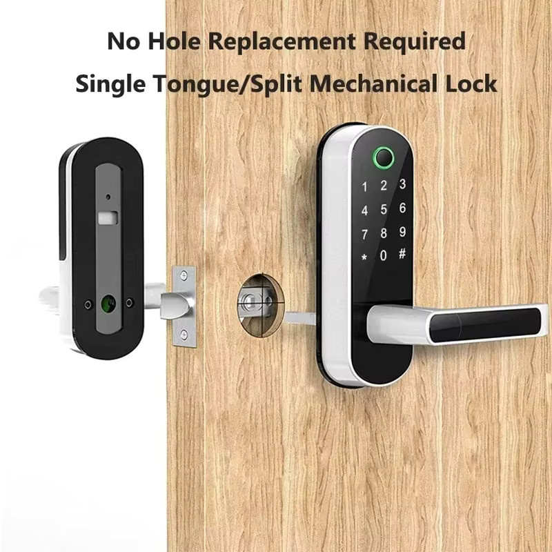 Tuya Smart Fingerabdruck-Türschloss luxuglow WLAN Digitales Touchscreen-Schloss mit NFC und IP68 Wasserdicht in Schwarz oder Silber - Bild 3