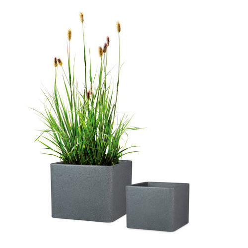 Scheurich Pflanzgefäß Quadro aus Kunststoff in Granitschwarz, Durchmesser: 30 cm, Höhe: 24 cm - Bild 2