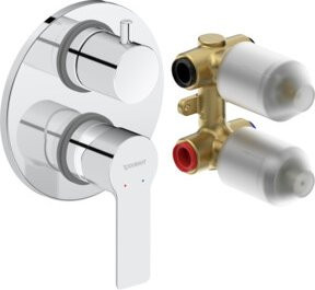 Duravit Fertigset UP-Wannen-Einhebelmischer D-Code Keramikmischsystem in Chrom - Bild 1