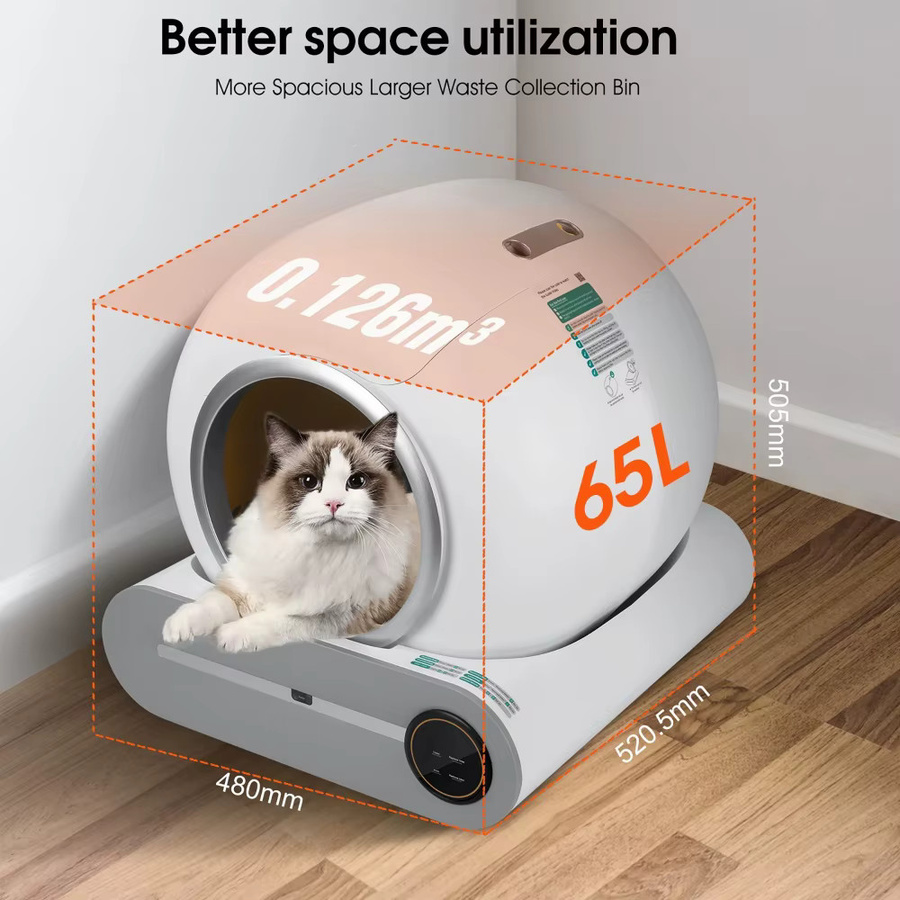 YUNMIAN Intelligente selbstreinigende Katzentoilette mit App-Steuerung, 65L, Weiß - Bild 4