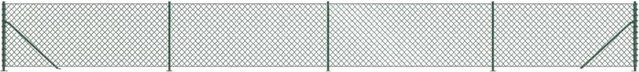 vidaXL Maschendrahtzaun mit Bodenflansch in Grün, PVC-beschichteter Stahl, Höhe: 0,8 m, Länge: 10 m - Bild 1