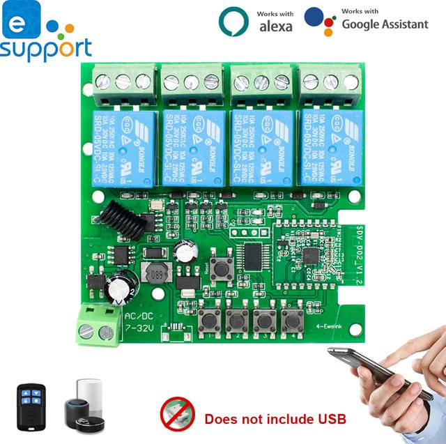 Scimagic-RC EWelink Smart Wifi Schalter 4CH WLAN Relais in Weiß für Alexa und Google Assistant - Bild 1
