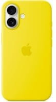 Apple Silikon Case mit MagSafe für iPhone 16 in Gelb - Bild 1