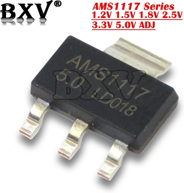 50er Set AMS1117 Spannungsregler in Schwarz (AMS1117-1,2, AMS1117-1,5, AMS1117-1,8, AMS1117-2,5, AMS1117-3,3, AMS1117-5,0 und AMS1117-ADJ) - Bild 1